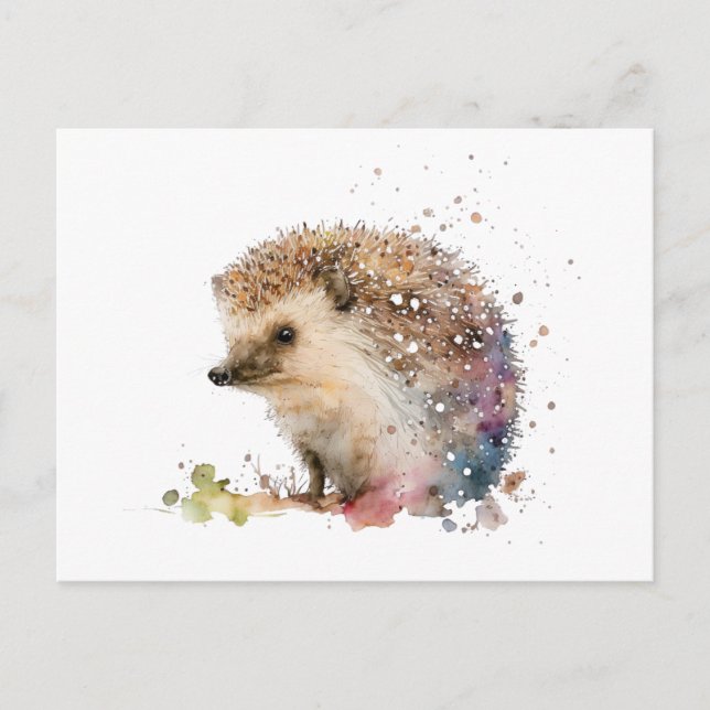 Bezaubernder Igel mit warmen Farben Postkarte (Vorderseite)