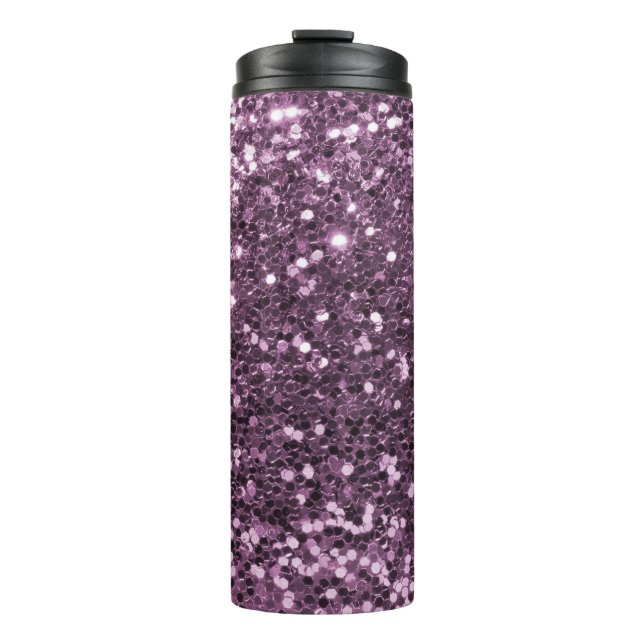 Bezaubernder Lavendel-Imitat-Glitzer-lila Druck Thermosbecher (Vorderseite)