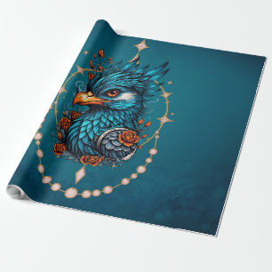 Bezaubernder majestätischer Blauvogel. Geschenkpapier