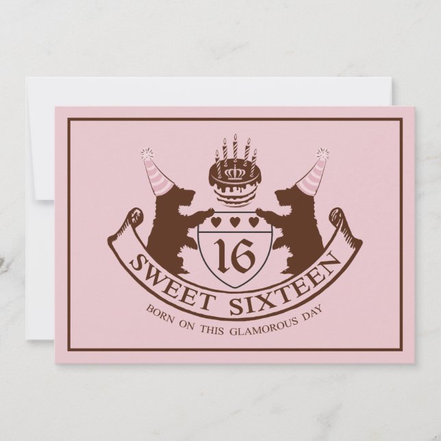 Bezaubernder Mode-Couture-Mädchen-16. Einladung (Vorderseite)