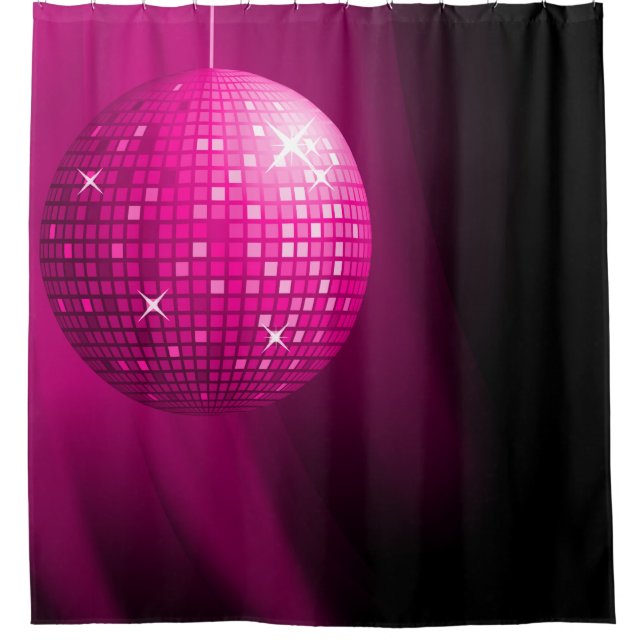Bezaubernder Pink-Disco-Ball Duschvorhang (Vorderseite)