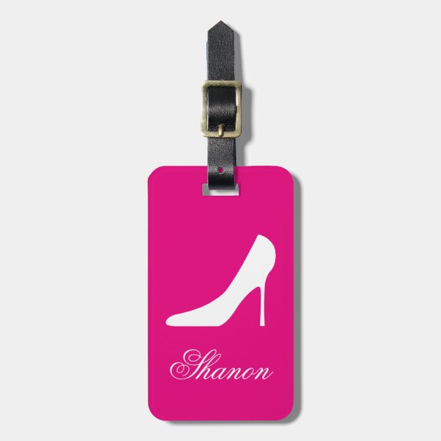 Bezaubernder rosa Reise-Gepäckanhänger für Frauen Gepäckanhänger (Vorderseite vertikal)