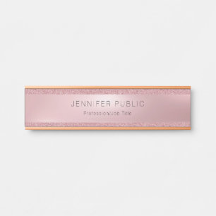 Bezaubernder Rosen-GoldGlitzer-elegantes Türschild