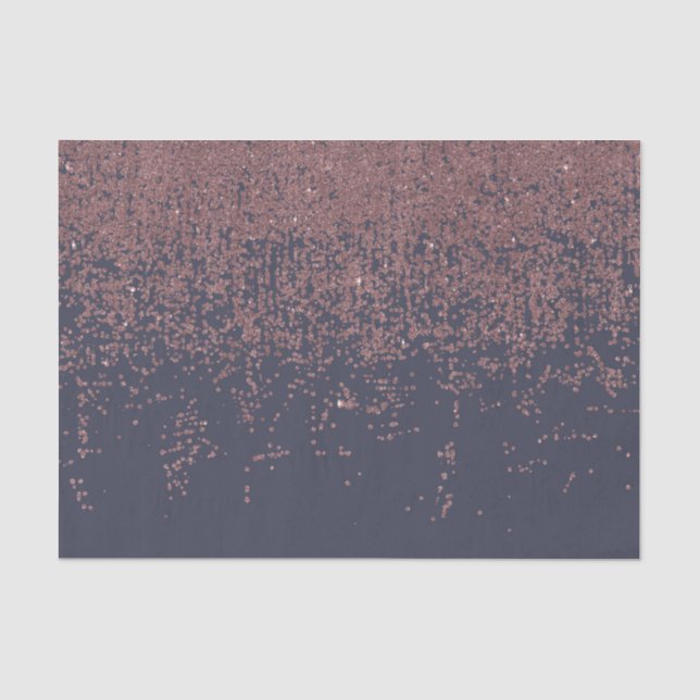 Bezaubernder Rosen-Goldmarine-Blau-Glitzer Ombre Seidenpapier (Vorderseite)