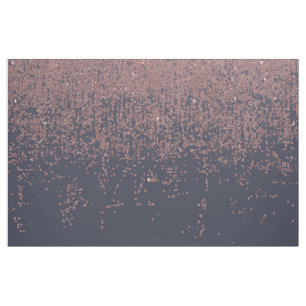 Bezaubernder Rosen-Goldmarine-Blau-Glitzer Ombre Stoff