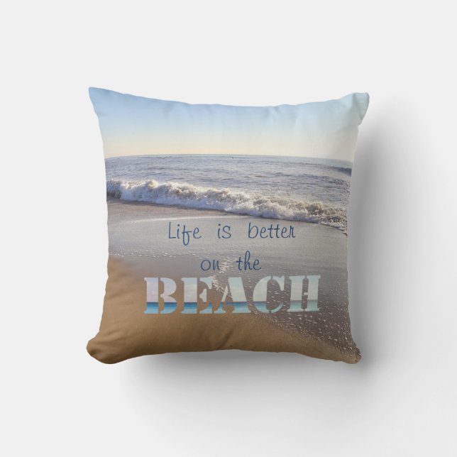 Bezaubernder Sand, Meer, Himmel, Strand Kissen (Vorderseite)