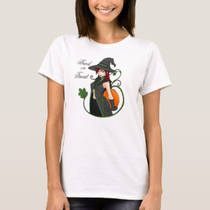 Bezaubernder Trick-oder-Leckerei Lang-Hülse T - T-Shirt