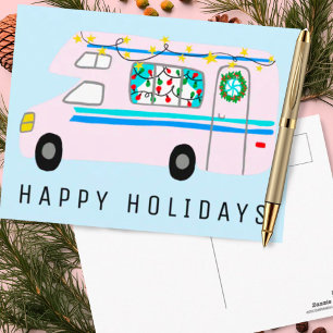 Bezaubernder Weihnachts-Camper Vintage-RV-Weihnach Postkarte