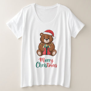 Bezaubernder Weihnachtsbär Große Größe T-Shirt