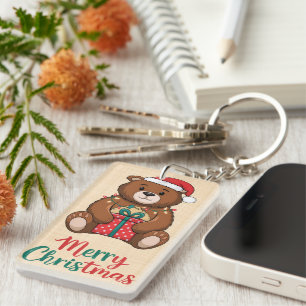 Bezaubernder Weihnachtsbär Schlüsselanhänger