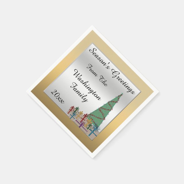Bezaubernder Weihnachtsbaum-u. Serviette (Ecke)