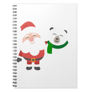 Bezaubernder Weihnachtsmann mit Eisbär Notizblock