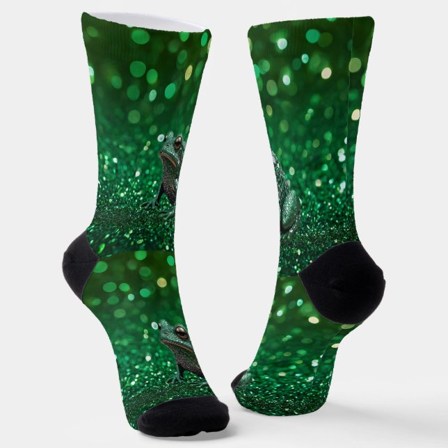 Bezauberndes Aufkommen: Der grüne Frösch, Socken (Gewinkelt)