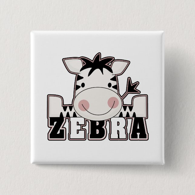bezauberndes Baby-Zebra mit Text Button (Vorderseite)