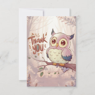 Bezauberndes bearbeitbares Owl Dankeskarte