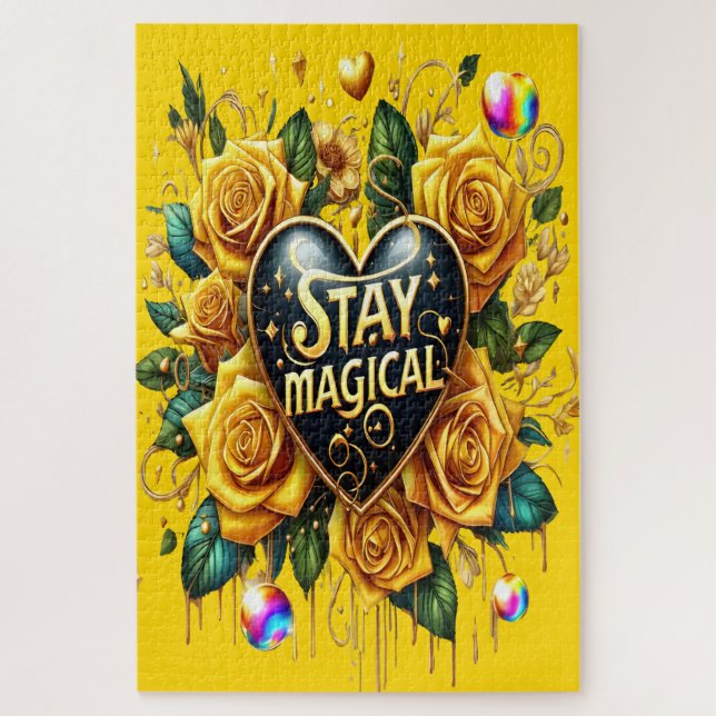 Bezauberndes Bouquet mit goldenen Rose und Herz (Vertikal)