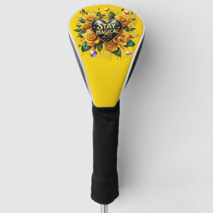 Bezauberndes Bouquet mit goldenen Rose und Herz Golf Headcover