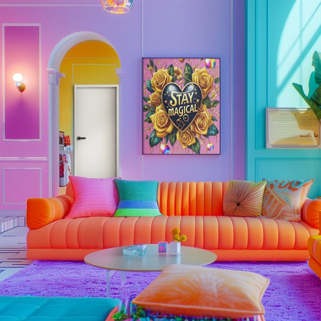 Bezauberndes Bouquet mit goldenen Rose und Hörnche Poster (Von Creator hochgeladen)