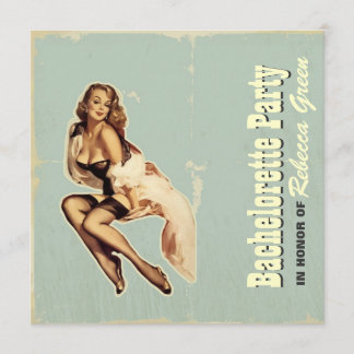 bezauberndes Button herauf Mädchen bachelorette Einladung
