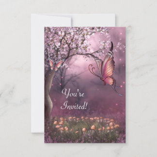 Bezauberndes Cherry Blossom Garden Butterfly Event Einladung