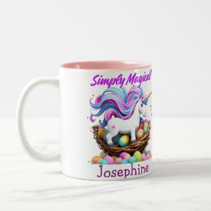 Bezauberndes, einfach magisches Einhorn Personalis Zweifarbige Tasse