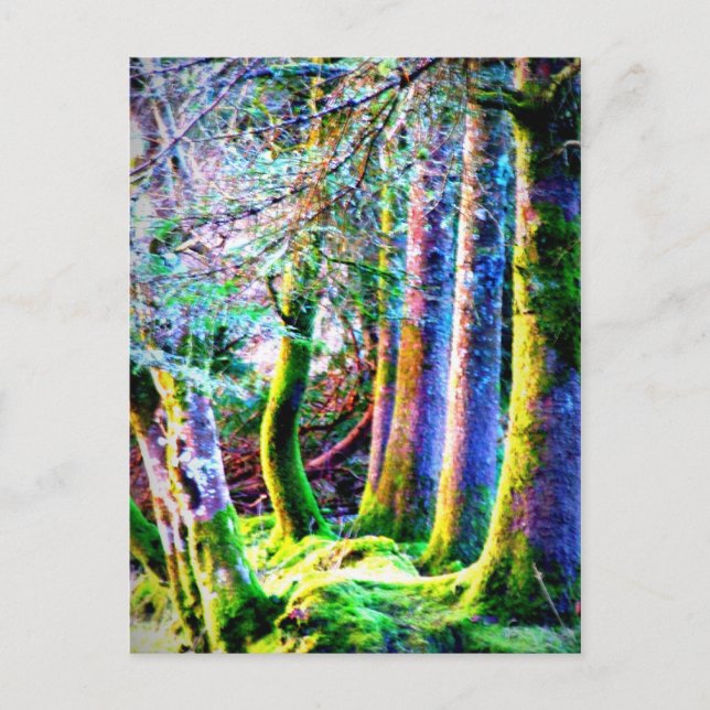Bezauberndes Forest Abstrakt Art Postkarte (Vorderseite)