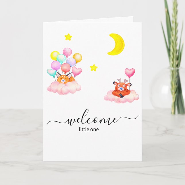 Bezauberndes Forest Baby Shower Einladung - Niedli (Vorderseite)