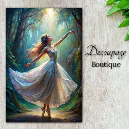 Bezauberndes Forest Ballerina Decoupage Seidenpapier