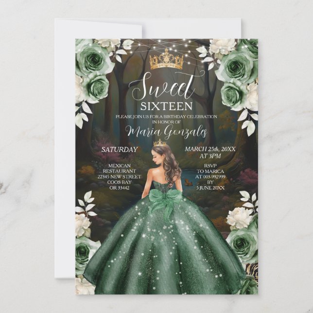 Bezauberndes Forest Emerald Green Dress 16 . Gebur Einladung (Vorderseite)