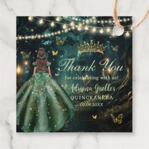 Bezauberndes Forest Emerald Green Dress Quinceañer Geschenkanhänger