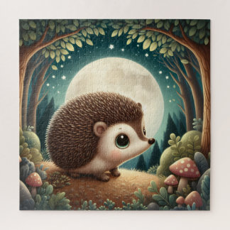 Bezauberndes Forest Night Igel Mondlicht Heiligtum
