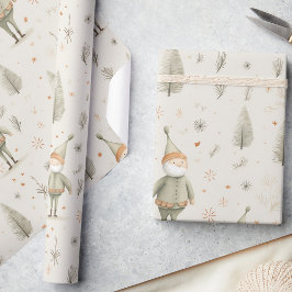 Bezauberndes Forest Santa Claus Wasserfarbe Weihna Geschenkpapier