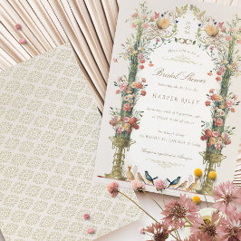 Bezauberndes Garden Brautparty Vintager Flair Einladung