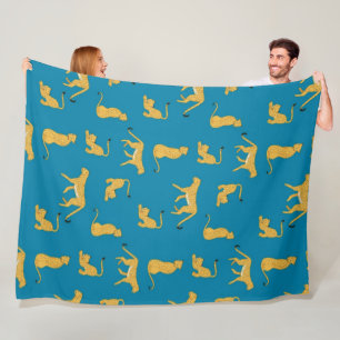 Bezauberndes Gepard-Tigermuster blaue Fleecedecke