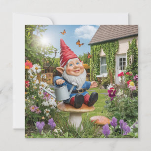 Bezauberndes Gnome mit Wasserkocher Karte