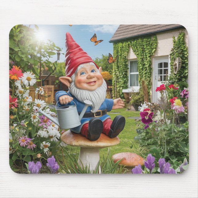 Bezauberndes Gnome mit Wasserkocher Mousepad (Vorne)