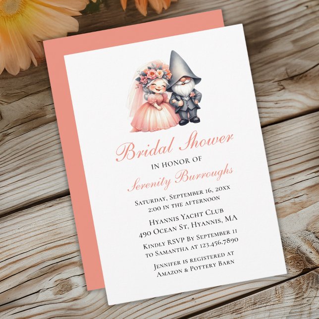 Bezauberndes Gnome Orange Woodland Brautparty Einladung (Von Creator hochgeladen)