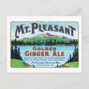 Bezauberndes Golden Ginger Ale Vintag Label Postkarte