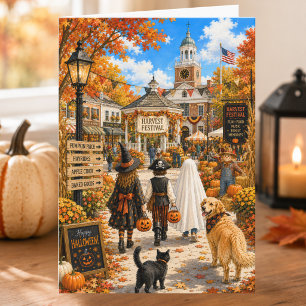 Bezauberndes Herbsterntefest Frohes Halloween Karte