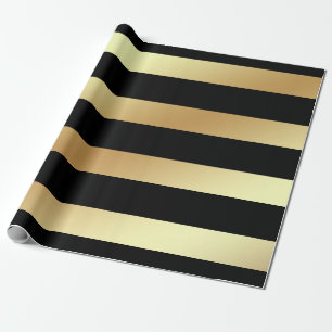 Bezauberndes Imitat-Gold und schwarze Streifen fü Geschenkpapier