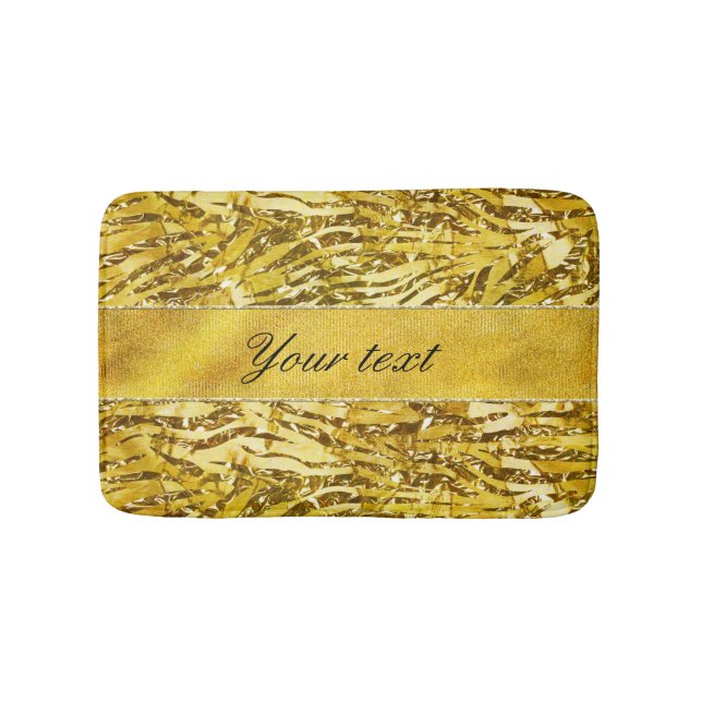 Bezauberndes Imitat-Goldfoliezebra-Muster Badematte (Vorderseite)