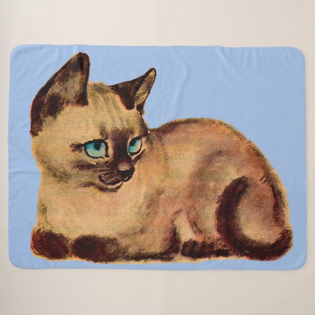 bezauberndes Katzenkätzchen von Siam Sherpadecke (Vorderseite (Horizontal))