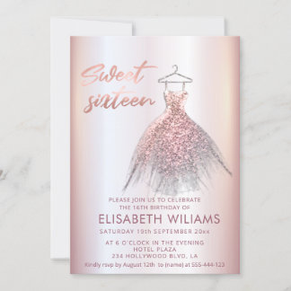 Bezauberndes Kleid Rose gold glittery ombre i Einladung