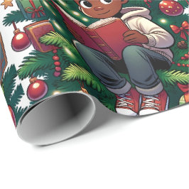 Bezauberndes Lesen - Weihnachts-Umschlagpapier Geschenkpapier