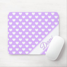 Bezauberndes Lilac Individuelle Name Weiße Herzen