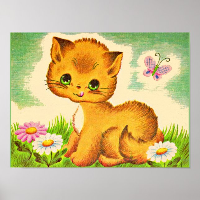bezauberndes mit Augen Kätzchen Poster (Vorne)
