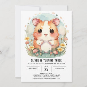 Bezauberndes Modernes Hamster zum Geburtstag Einladung