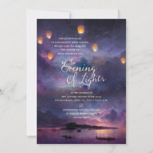 Bezauberndes Nachtflieger Lanterns Lake Beach Prom Einladung