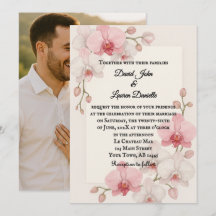 Bezauberndes Orchid-Foto Einladung zur Hochzeit