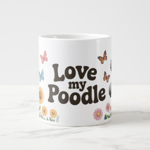 Bezauberndes Poodle Lover Design mit Sonnenblumen Jumbo-Tasse